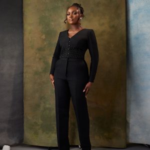 Bùbá Dúdú Alárà (Black embellished Aso Oke Jacket)